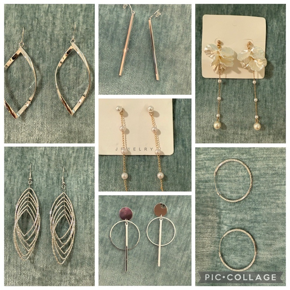 Elegant 7 Pair of Fashion Mixed Metal Earrings Set